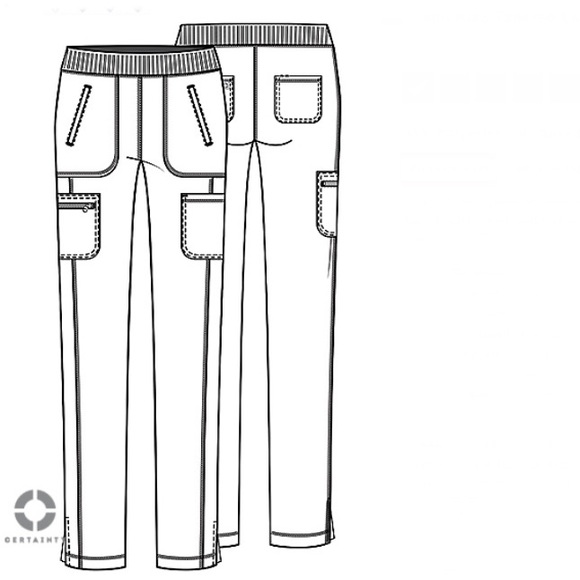 Mid-rise Tapered Leg Pull On Scrub Pant (Pewter) - Picture 5 of 5